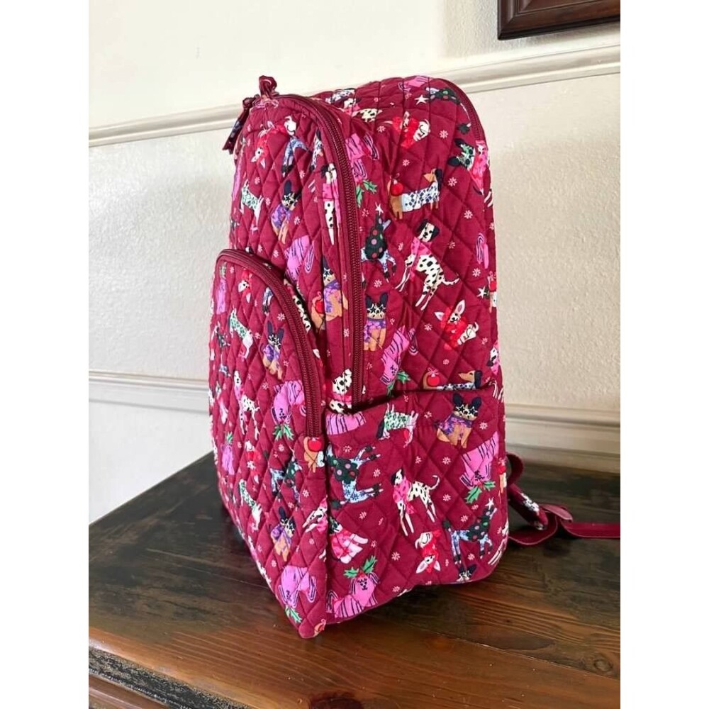 Vera Bradley Cotton Essential Large Backpack Holiday Hounds- NWT - Picture 4 of 5
